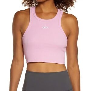 ALO Yoga Ribbed Pink Tank Top